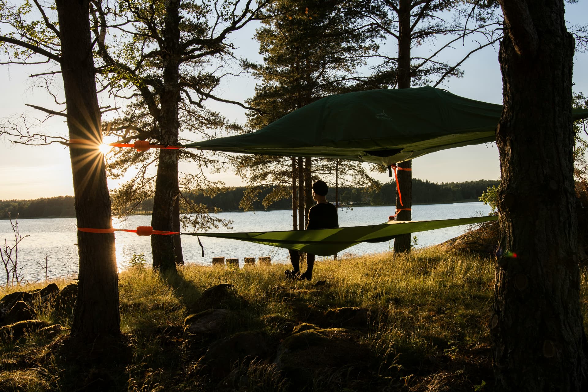 Reflection at dawn on an alpine lake